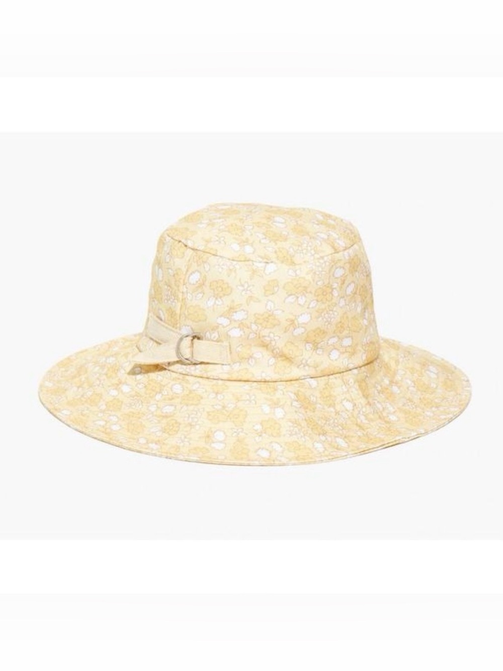 NWOT Madewell Yellow Floral Packable Bucket Sun Hat M/L size